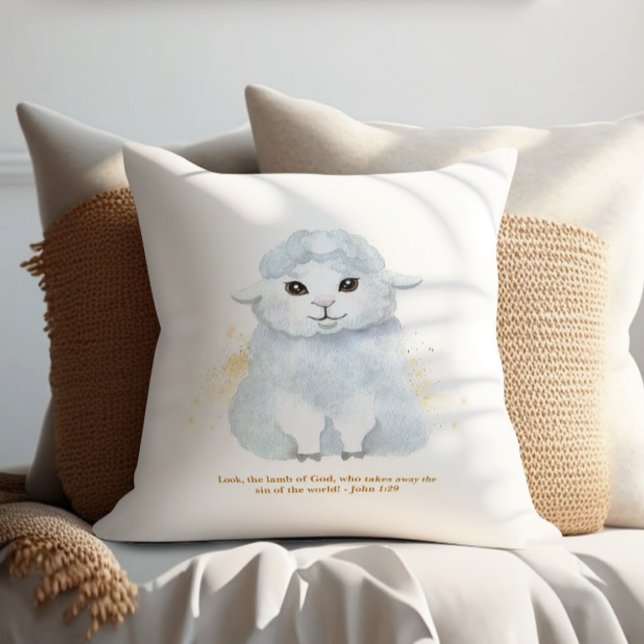 Coussin The Lamb of God Illustration Baby Kids' Nursery (Créateur téléchargé)