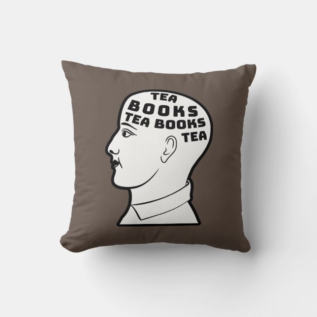 Coussin Thé & Livres (Recto)