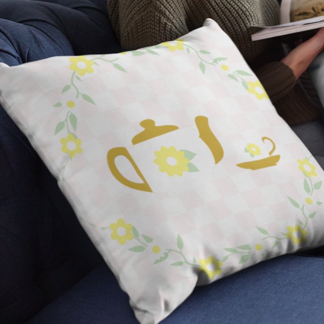 Coussin Thé Party Floral (Créateur téléchargé)