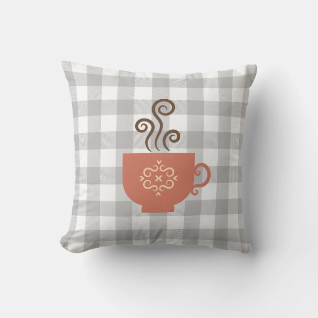 Coussin Thé rétro mignon ou café de la Coupe sur Buffle gr (Recto)