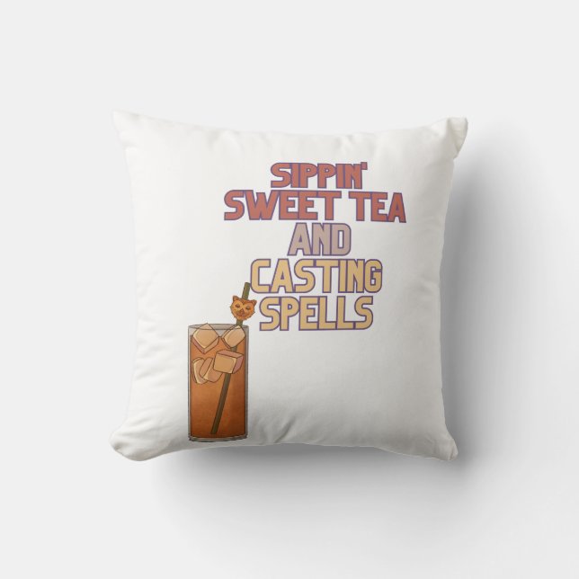Coussin Thé sucré et épices Humour de cuisine (Recto)