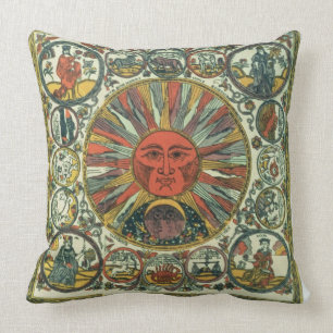 Coussin The Sun et le zodiaque, Russe, fin du 18ème siècle