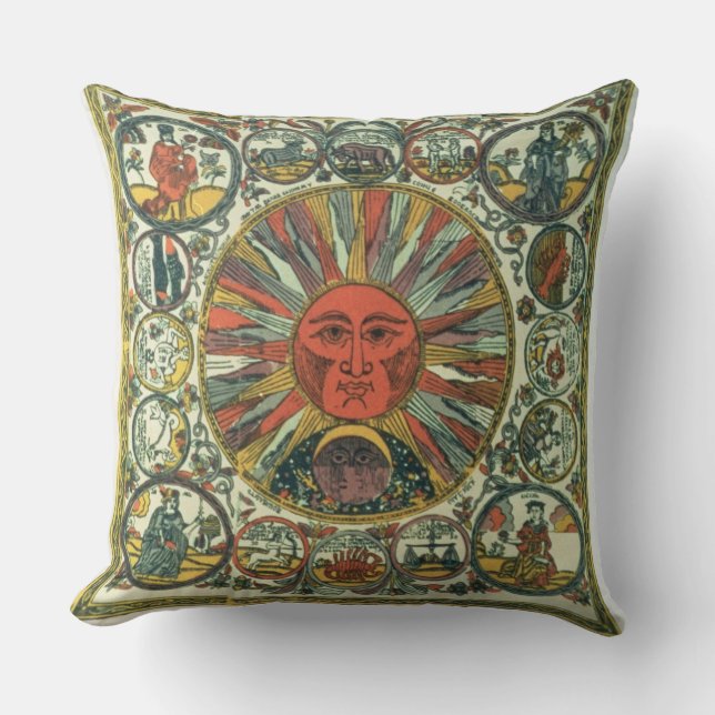 Coussin The Sun et le zodiaque, Russe, fin du 18ème siècle (Recto)