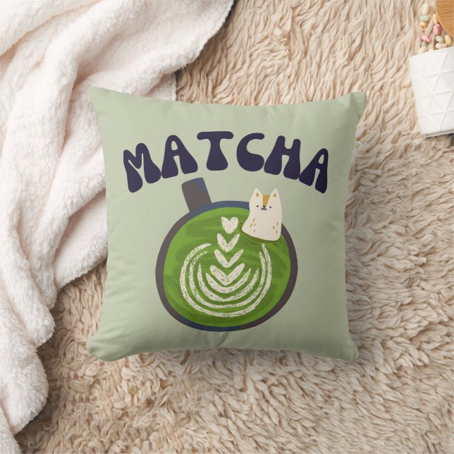 Coussin Thé vert Matcha, Tout est mieux avec matcha (Couverture)