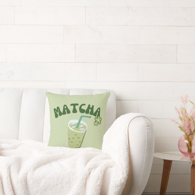 Coussin Thé vert Matcha, Tout est mieux avec matcha (Canapé)