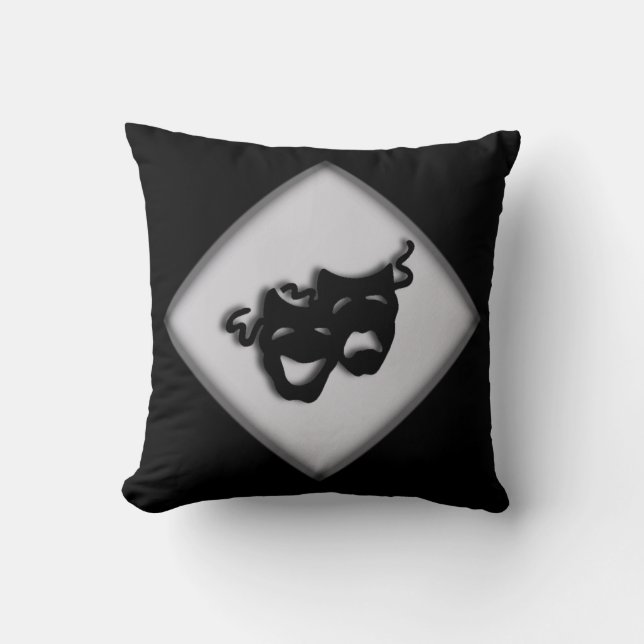 Coussin Théâtre Happy Happy Happy Triste Masques Grecs Jeu (Recto)