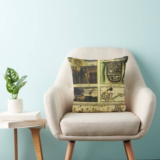 Coussin Theatrum Cometicum Comètes par Stanislaw Lubieniec (Chaise)