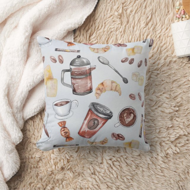 Coussin Thème café Amoureux du café Carré (Couverture)