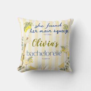 Coussin thème citron elle a trouvé son petit ami jaune