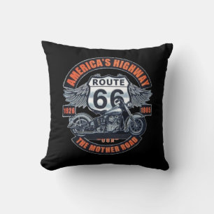 Coussin Thème de base foncé Route 66 Motos
