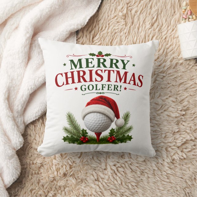 Coussin Thème de Noël golf pour golfeur (Couverture)
