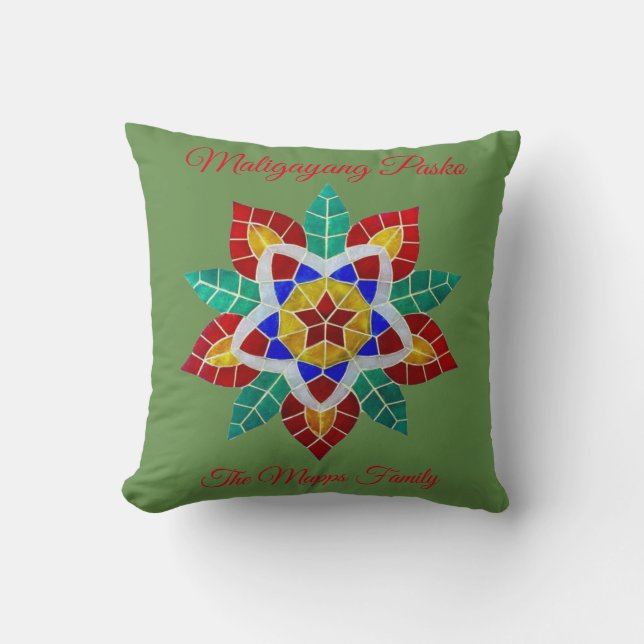 Coussin Thème "de Parol vert" de Maligayang Pasko (Recto)