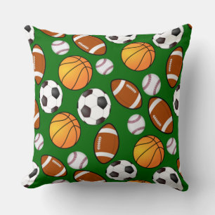 Coussin Thème de sport de football baseball basket-ball