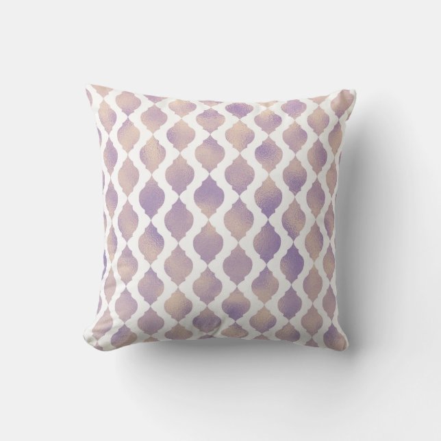 Coussin Thème indien glamour marocain arabe or pourpre (Recto)