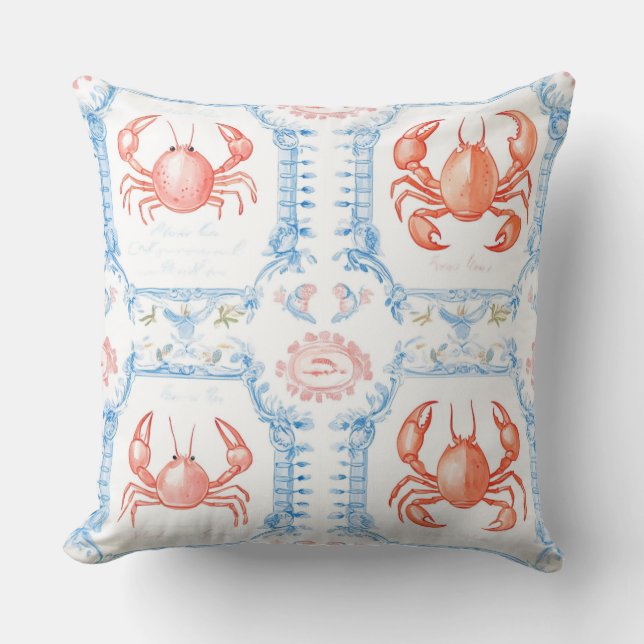 COUSSIN THÈME NAUTIQUE ROSE BLEU BLANC PASTEL (Recto)