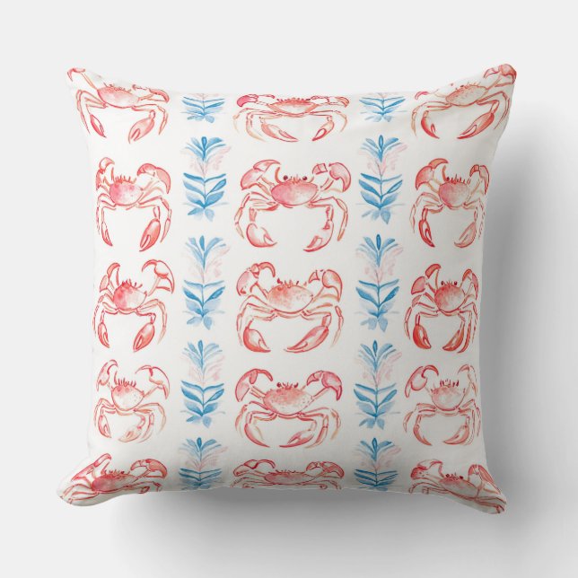 COUSSIN THÈME NAUTIQUE ROSE PÂLE BLEU BLANC (Recto)