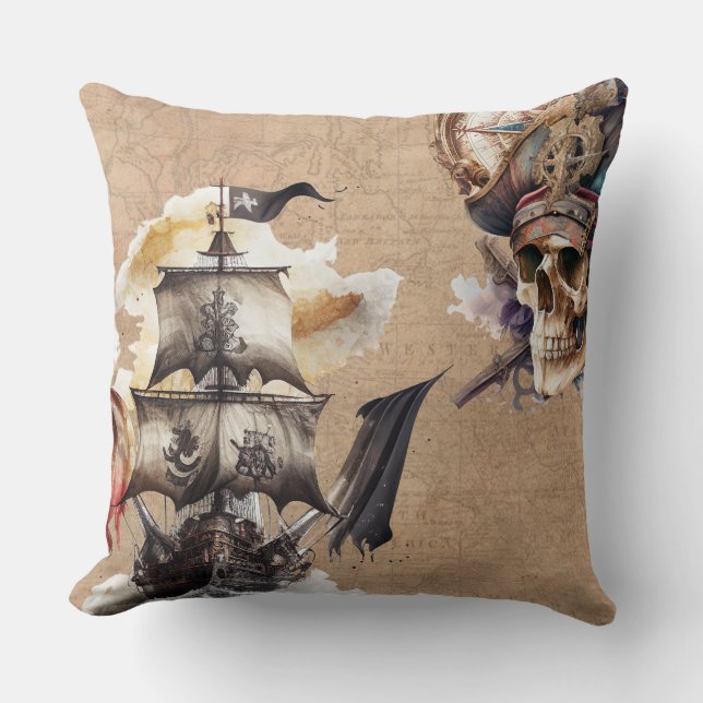 Coussin Thème Pirate vintage (Recto)
