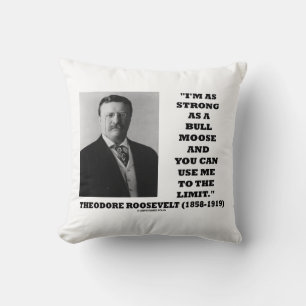 Coussin Theodore Roosevelt Je suis aussi fort qu'un origna