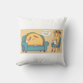 Coussin Thérapie Mardi Taco - Drôle Drôle Cartoon Food Art