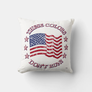 Coussin These Colors Don't Run ! American Flag & Stars