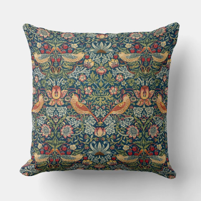 Coussin Thief de fraises par William Morris (Recto)