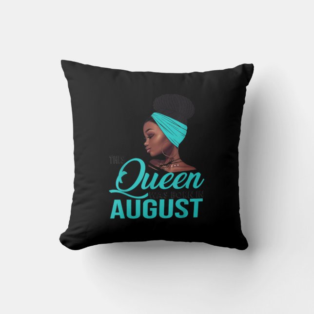 Coussin This Queen Was Born In août Birthday for Black (Recto)