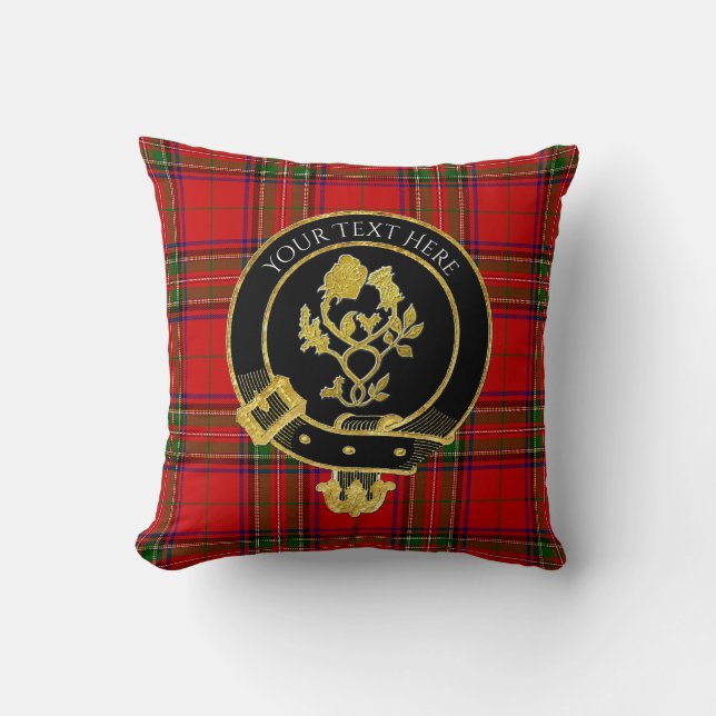 Coussin Thistle Tartan, Rose de crête de clan écossais (Recto)