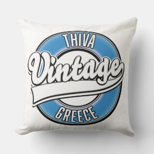 Coussin Thiva Grèce logo vintage
