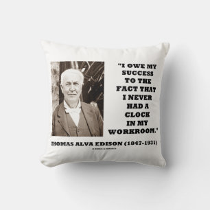 Coussin Thomas Edison La Réussite N'A Jamais Eu De Salle D
