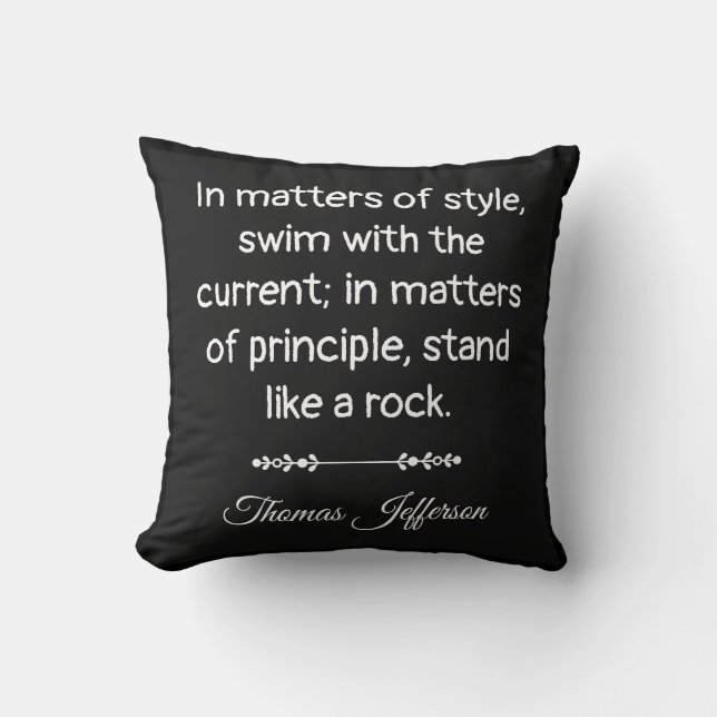 Coussin Thomas Jefferson Quote -- Stand like a rock (Recto)