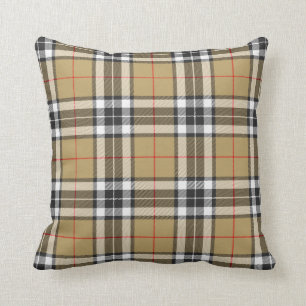 Coussin Thomson Camel Tartan Plaid Family Mode Motif