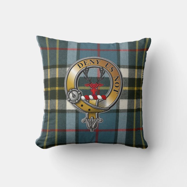 Coussin Thomson Tartan & Badge (Recto)