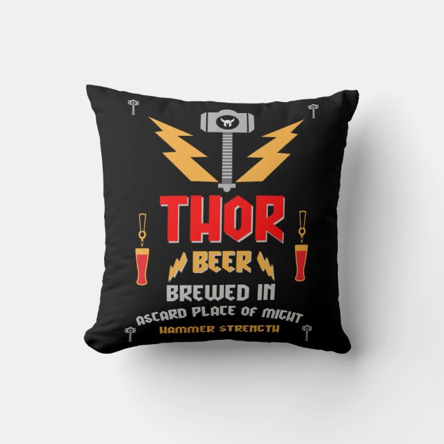 Coussin Thor Bière Paganisme germanique (Recto)