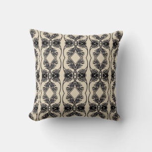Coussin THP - 012 - beige et noir - carreau