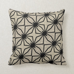 Coussin THP - 056 - noir et beige - carreau