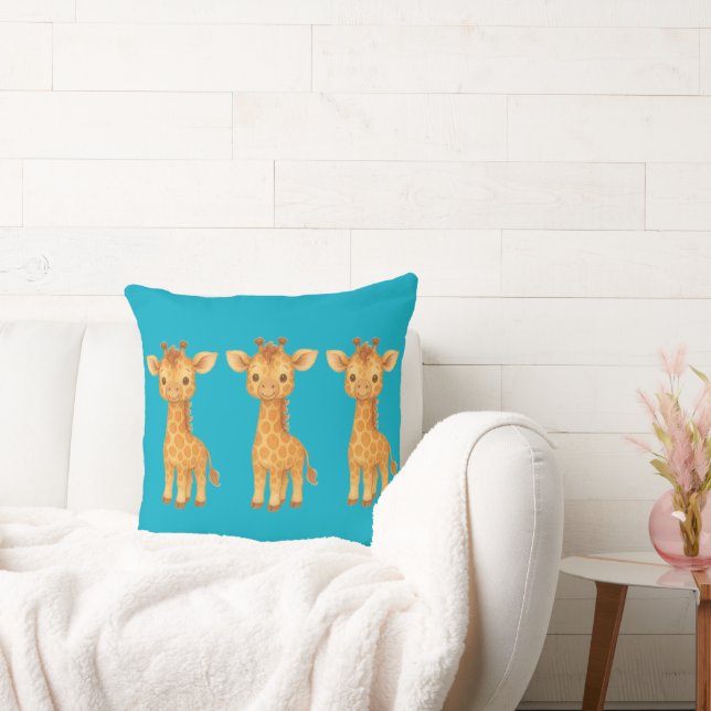 Coussin "Three Giraffe Friends" Throw Pillow (Canapé)