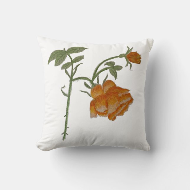 Coussin Throw Cushion Using Watercolour Pencils (Recto)
