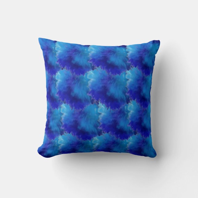 Coussin Throw Pillow Blue art (Recto)