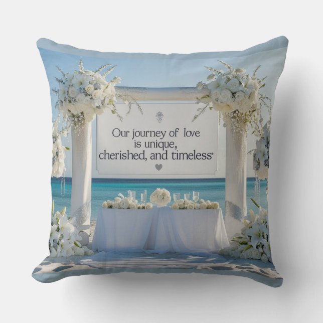 Coussin Throw Pillow-Elegant Bridal Throw Pillow  (Recto)