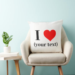 Coussin Throw Pillow I heart - Personnalisé (ajouter image