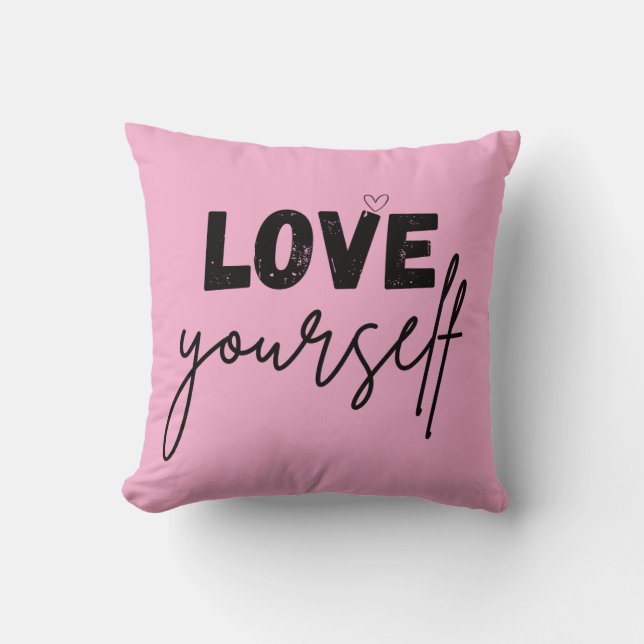 Coussin throw pillow | motivational | love yourself (Recto)