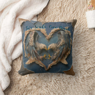 Coussin Throw Pillow Paper Cut Eagle Two Souls One Heart