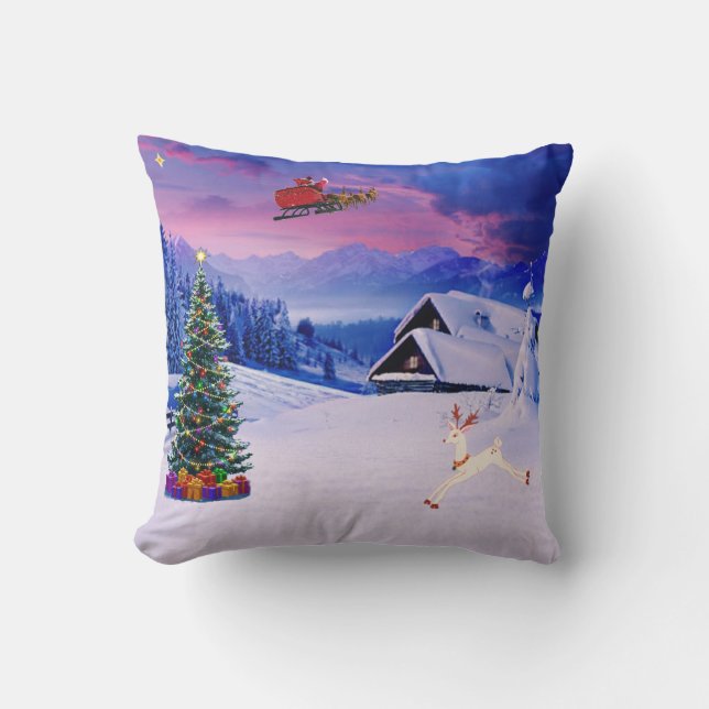 Coussin Throw Pillow Santa claus mood  (Recto)