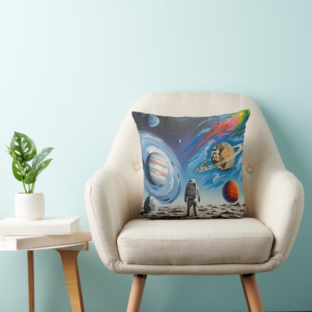 Coussin Throw Pillow, space man (Chaise)