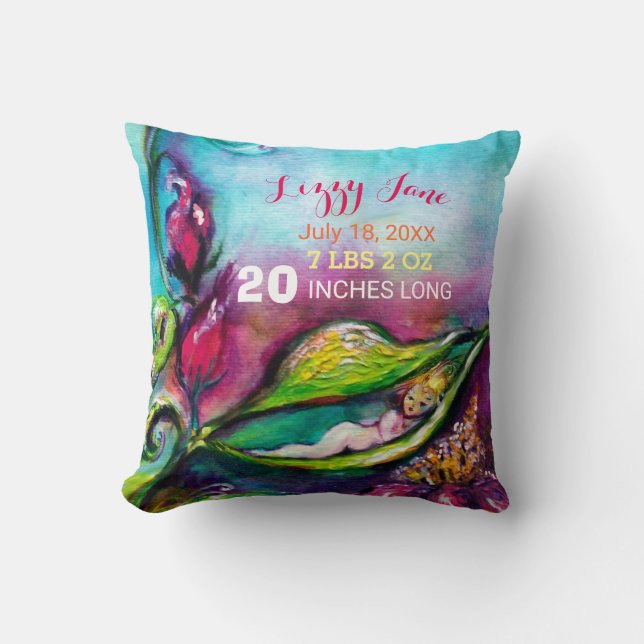 Coussin THUMBELINA DORMIR EN FEUILLE ROSE Statut bébé (Recto)