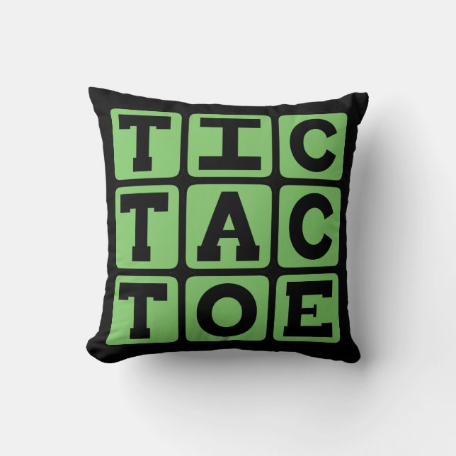 Coussin Tic-Tac-Toe, Jeu de X et de O (Recto)