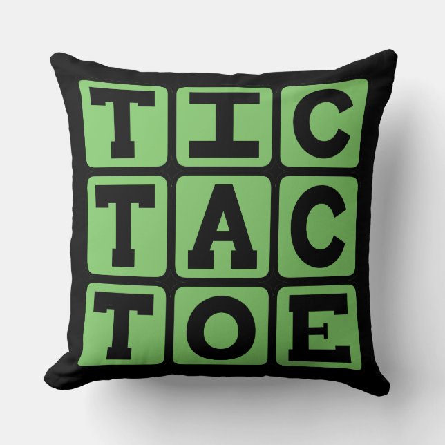 Coussin Tic-Tac-Toe, Jeu de X et de O (Recto)