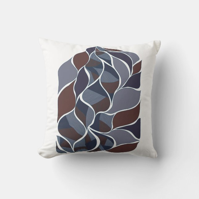 Coussin Tidal Echoes – Tee-shirt d'art abstrait aux tons t (Recto)