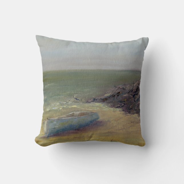 Coussin Tide's Rolling In - Bateau sur le rivage (Recto)