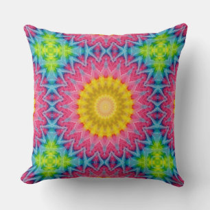 Coussin Tie Dye Mandala Kaleidoscope